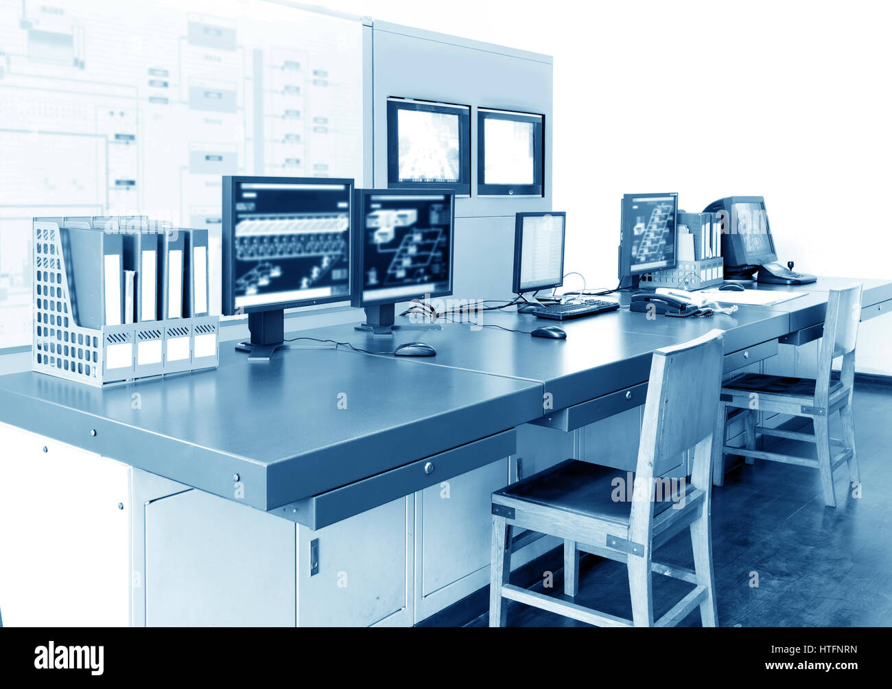 Computer Control Room Technology Industry Arranged On The