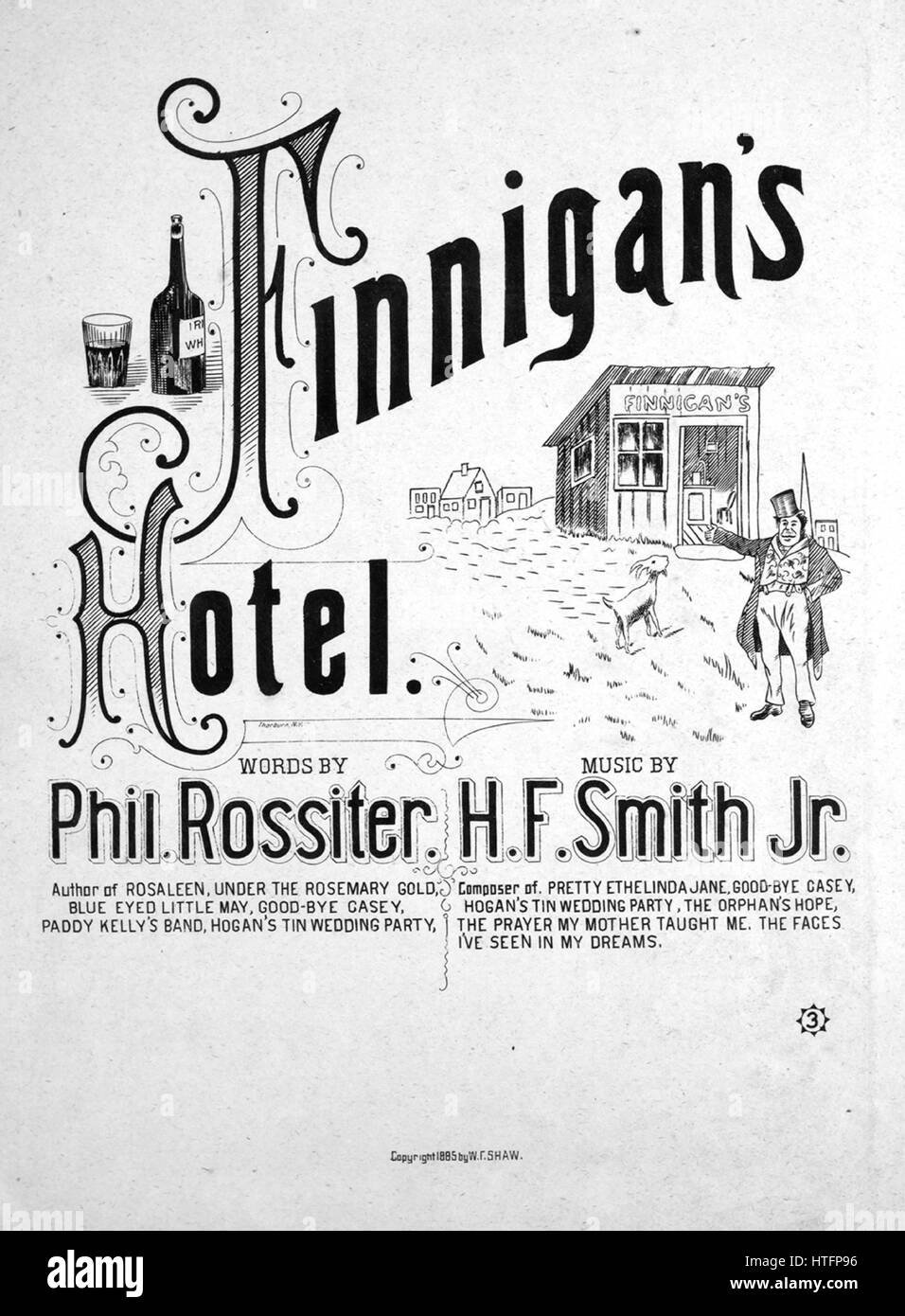 Sheet music cover image of the song 'Finnigan's Hotel', with original ...