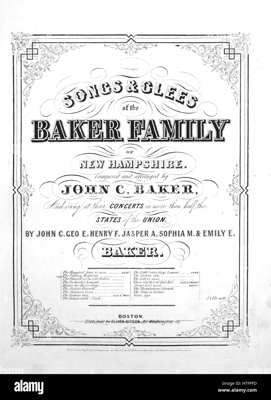 1847 sheet music Black and White Stock Photos & Images Alamy