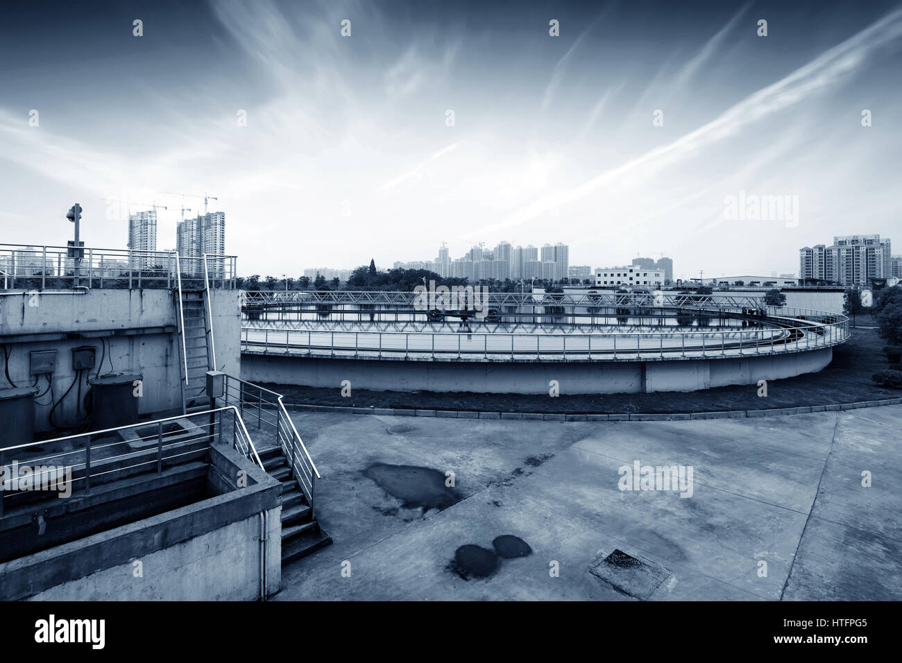 Modern urban wastewater treatment plant Stock Photo - Alamy