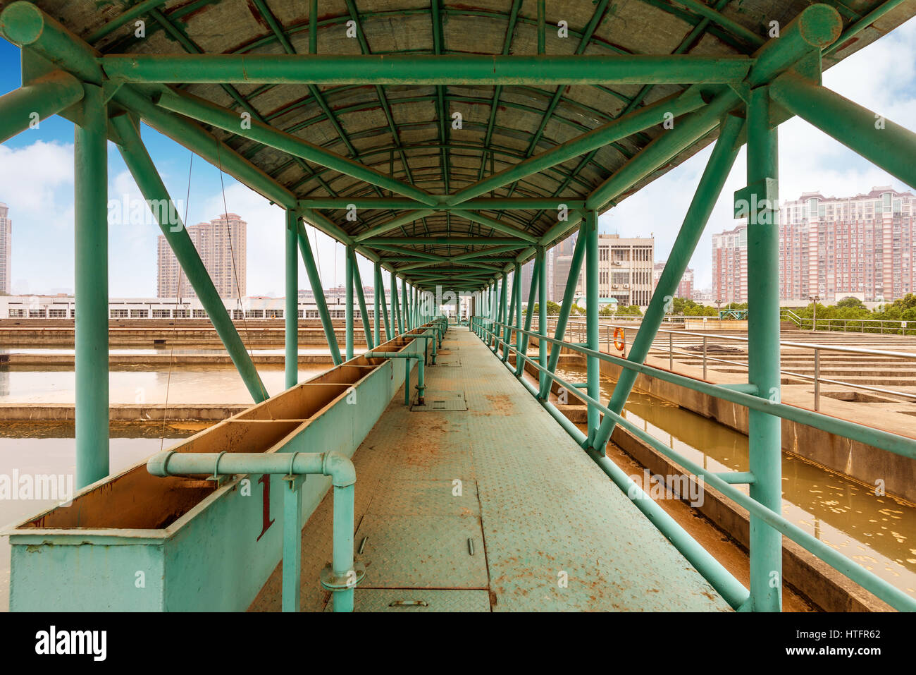 Modern urban wastewater treatment plant Stock Photo - Alamy