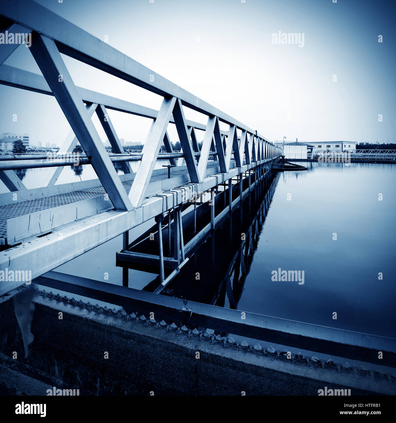 Modern urban wastewater treatment plant Stock Photo - Alamy