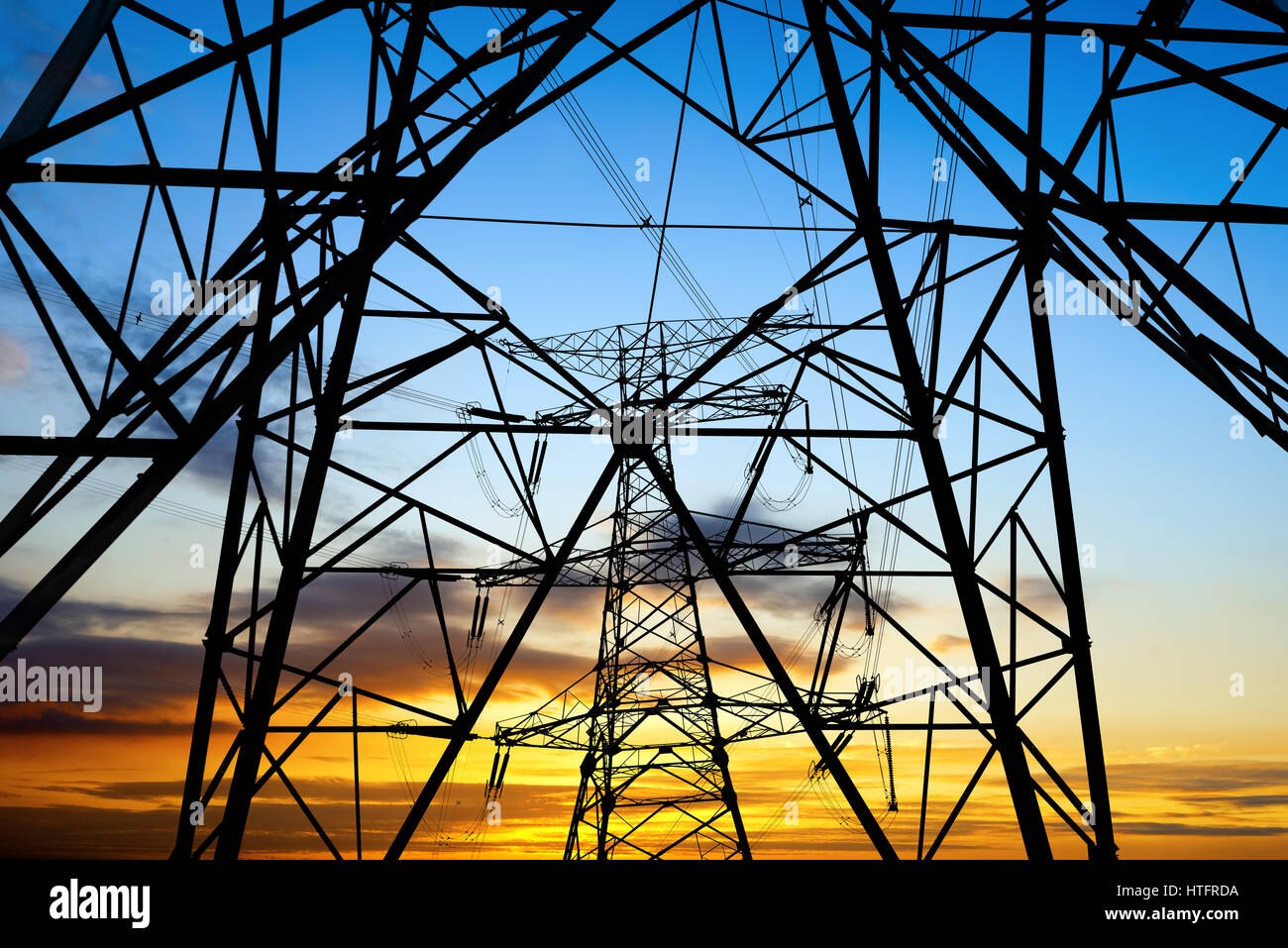 high voltage post.High-voltage tower sky background Stock Photo - Alamy