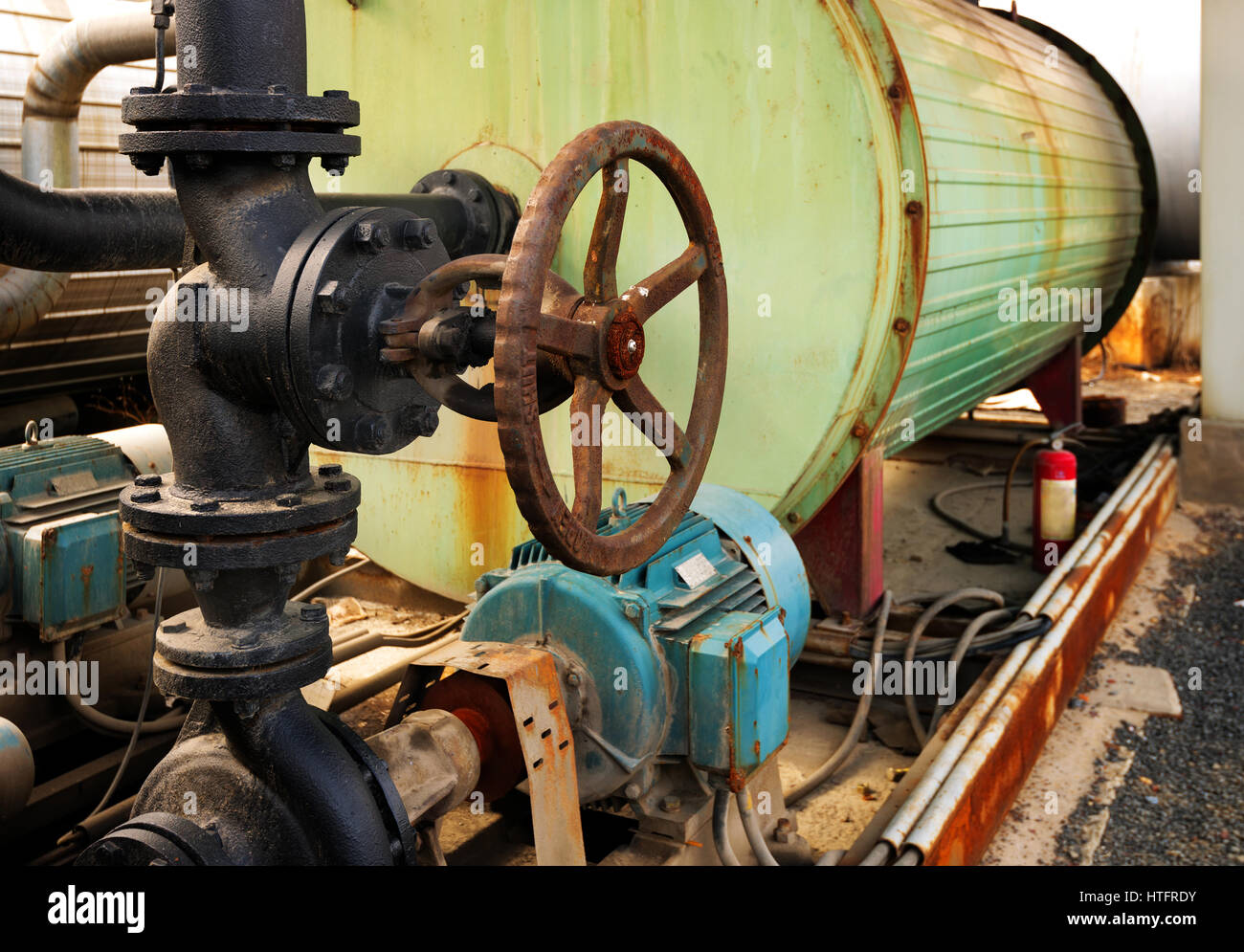 Place in a large industrial boilers outdoors Stock Photo Alamy