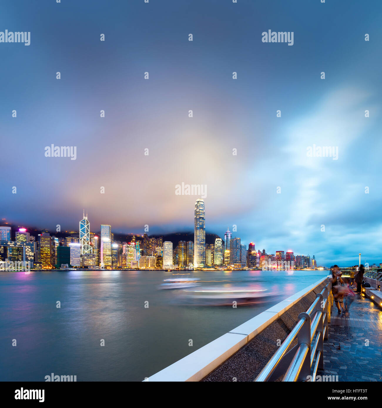 Night view of Hong Kong Victoria Harbor Stock Photo - Alamy