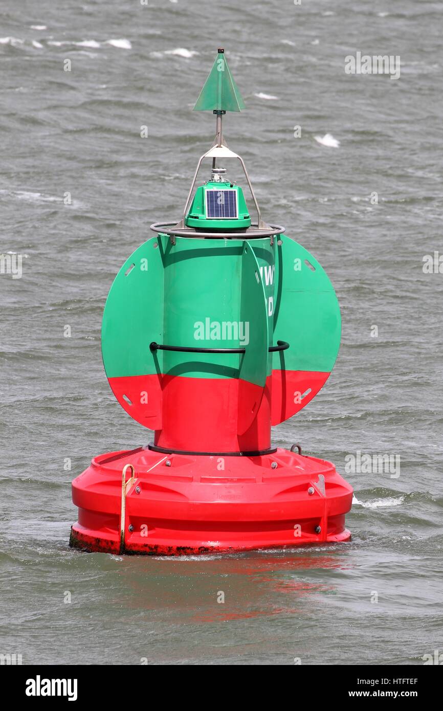 lateral buoy at fairway Stock Photo