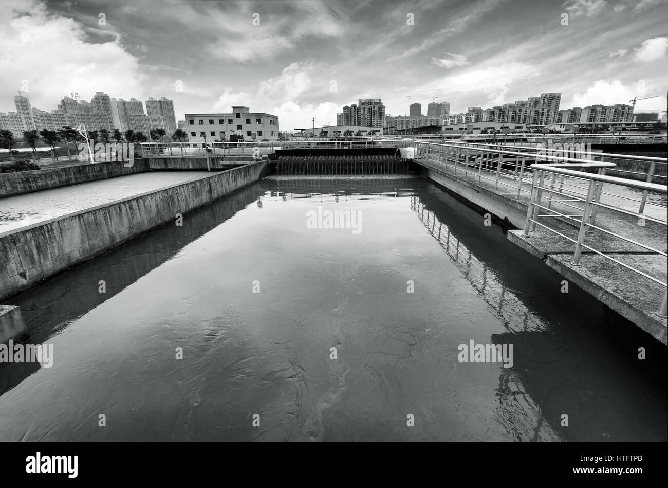 Modern urban wastewater treatment plant Stock Photo - Alamy