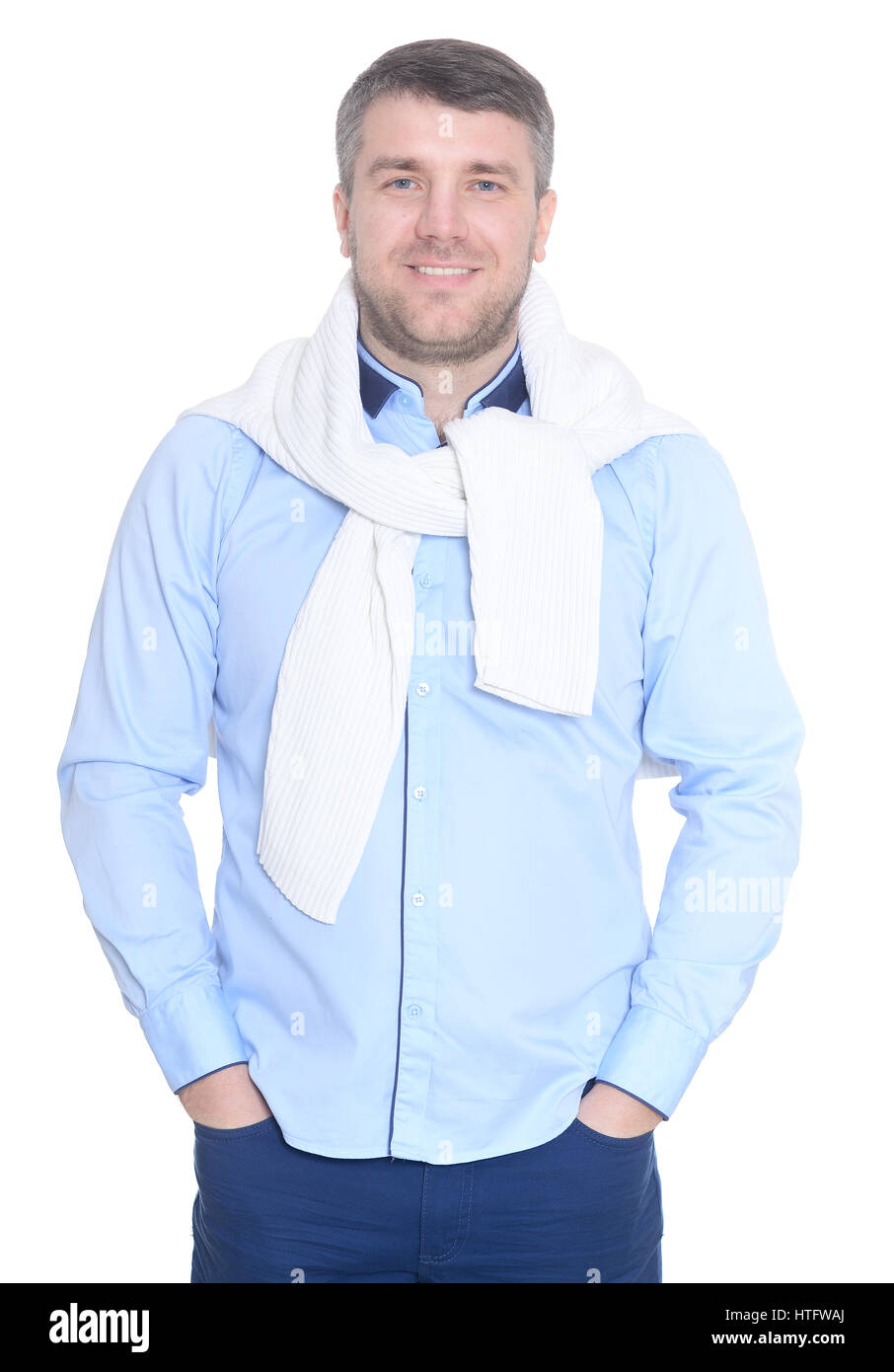 Portrait of a handsome young man on a white background Stock Photo - Alamy