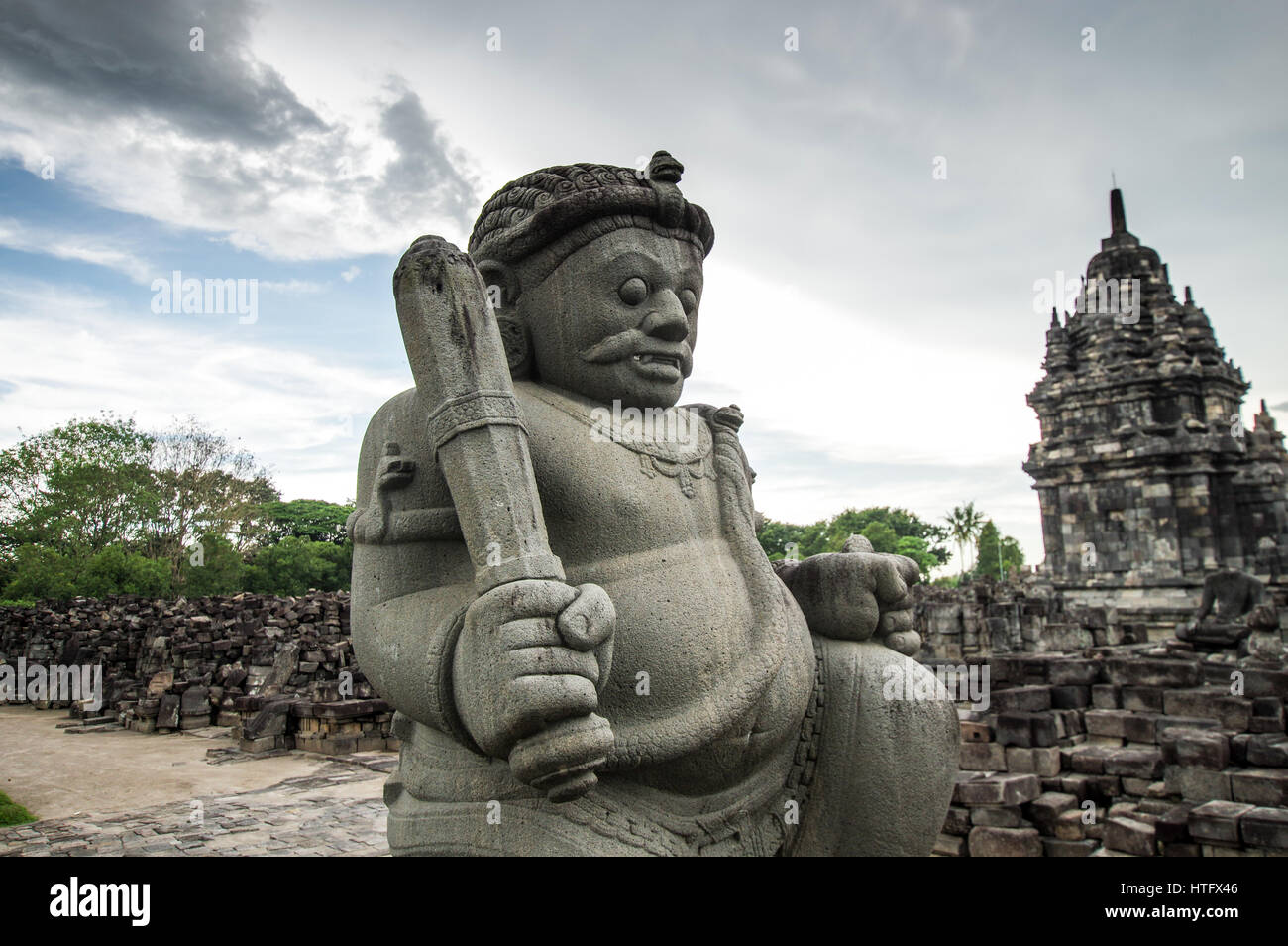 Sewu Mahayana Buddhist temple complex located near Prambanan in Central Java, Indonesia Stock Photo