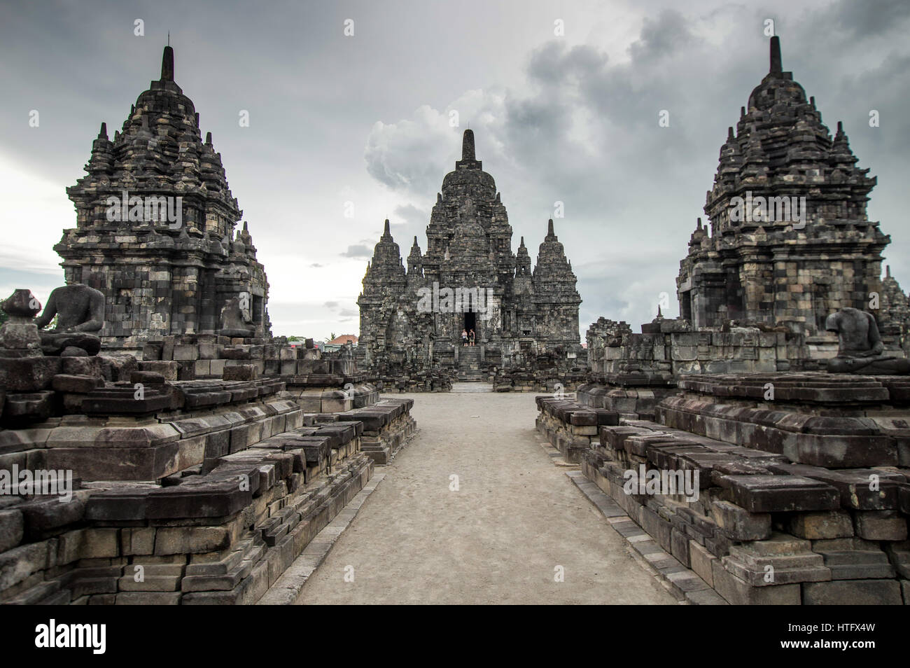 Sewu Mahayana Buddhist temple complex located near Prambanan in Central Java, Indonesia Stock Photo