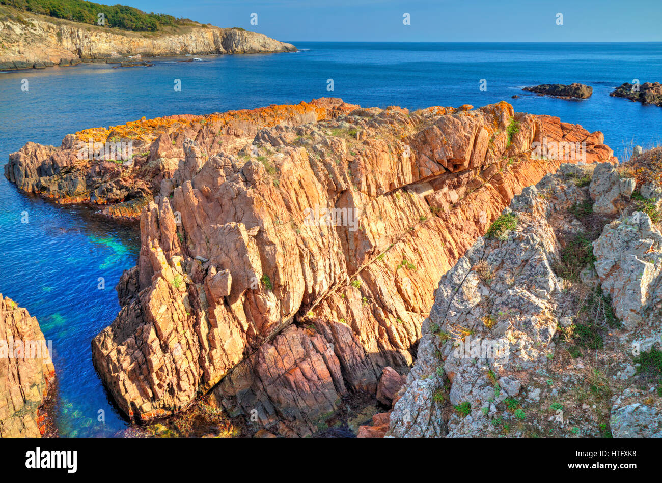 Beautiful landscape on rocky shore Stock Photo - Alamy
