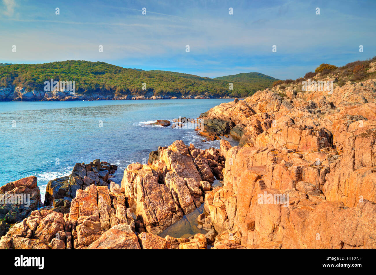 Beautiful landscape on rocky shore Stock Photo - Alamy