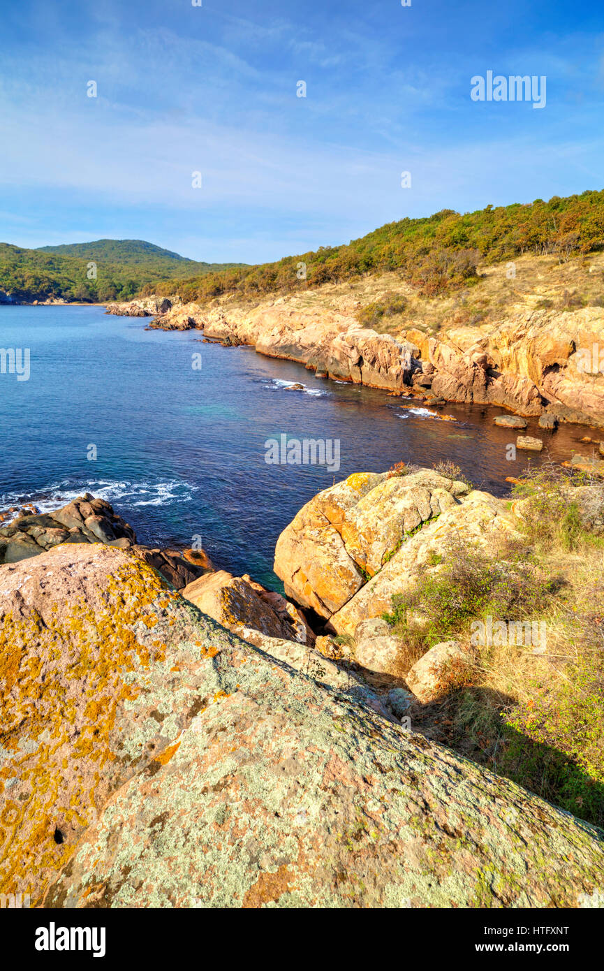 Beautiful landscape on rocky shore Stock Photo - Alamy