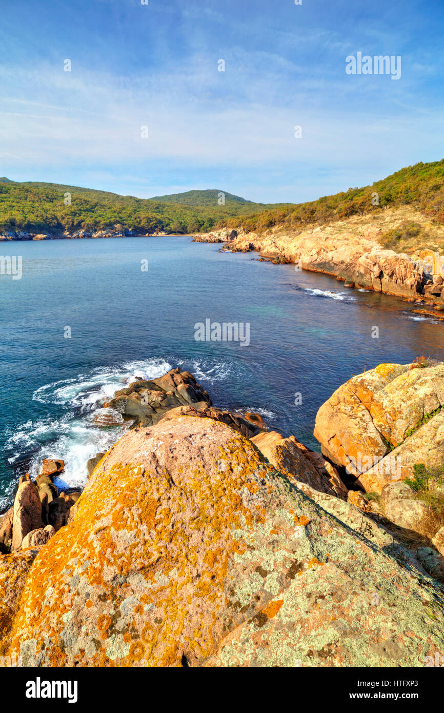 Beautiful landscape on rocky shore Stock Photo - Alamy