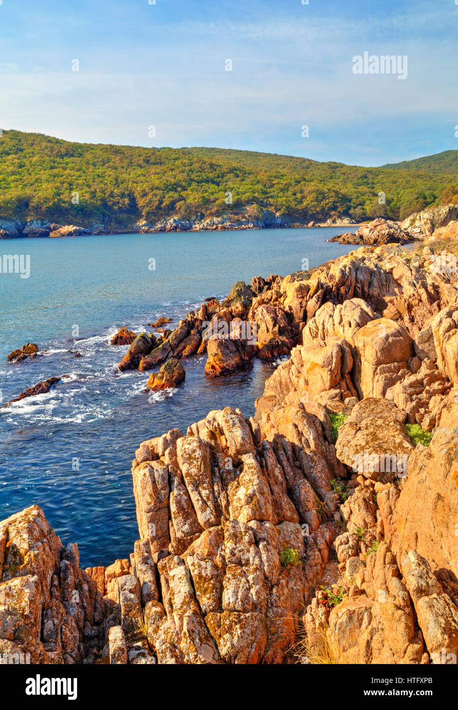 Beautiful landscape on rocky shore Stock Photo - Alamy