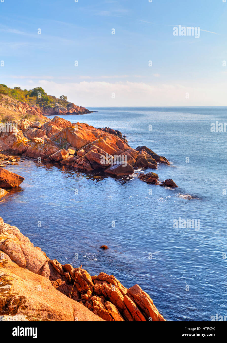 Beautiful landscape on rocky shore Stock Photo - Alamy