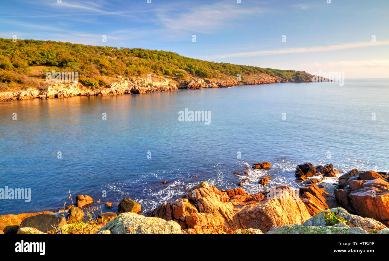 Beautiful landscape on rocky shore Stock Photo - Alamy