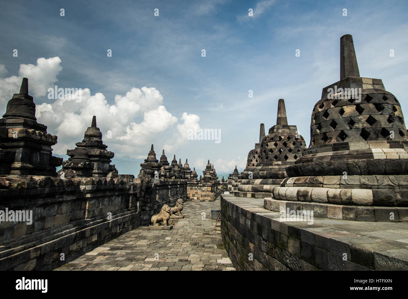 Borobudur Buddhist Temple in Magelang, Central Java Stock Photo