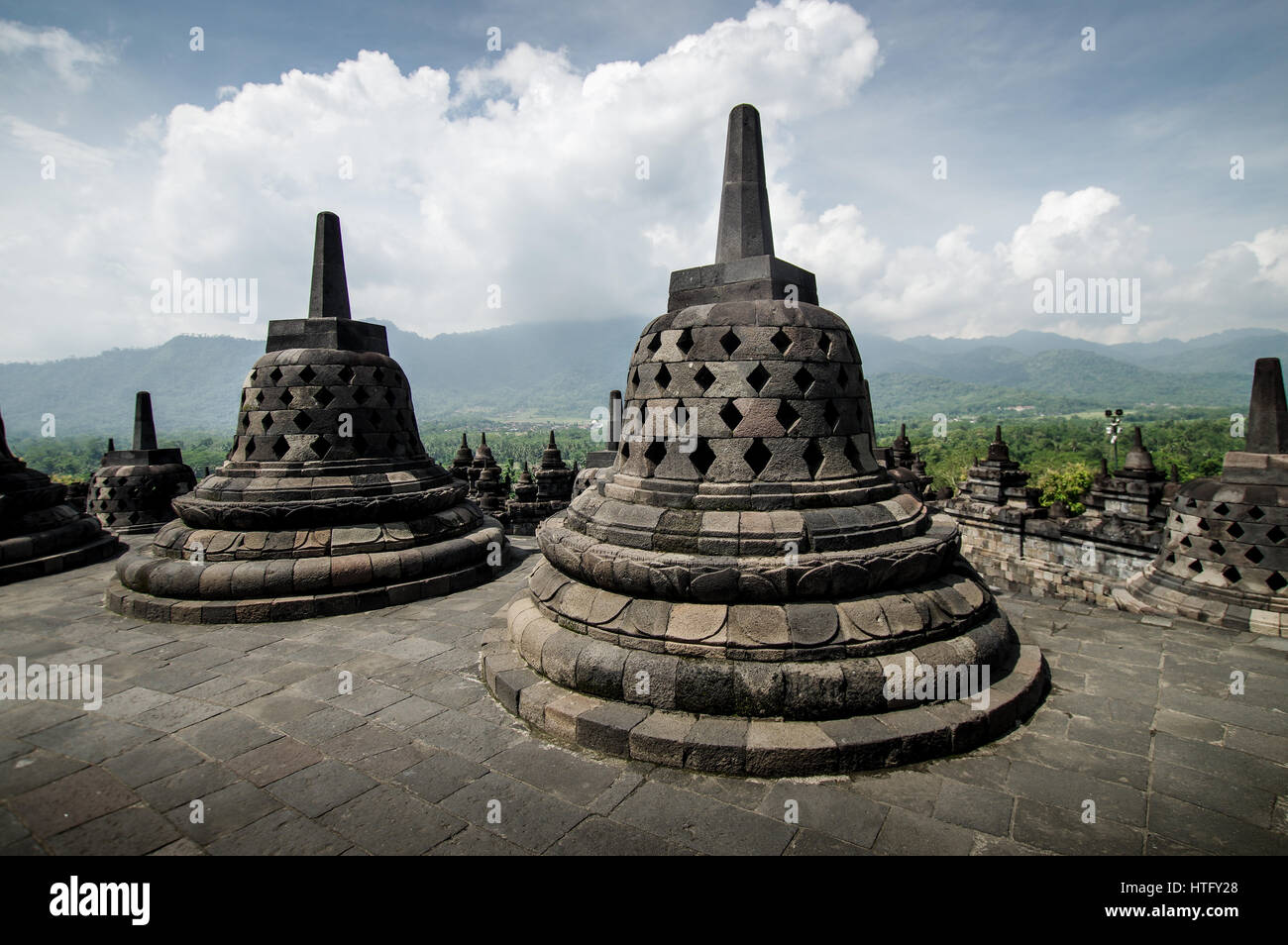 Borobudur Buddhist Temple in Magelang, Central Java Stock Photo