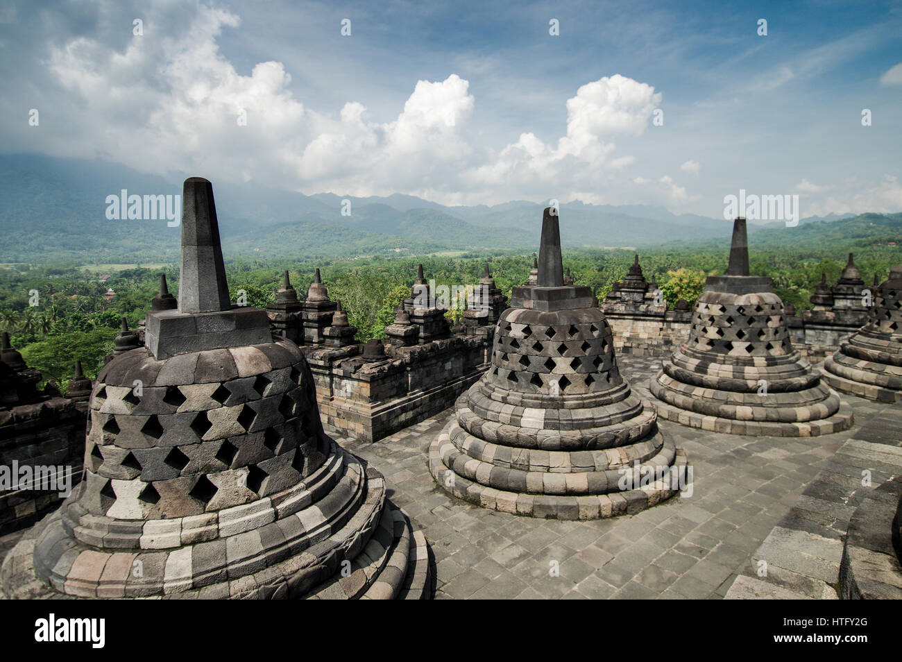 Borobudur Buddhist Temple in Magelang, Central Java Stock Photo