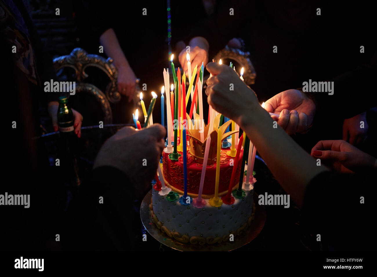Blazing Amazing Birthday Candles. Happy Birthday party Stock Photo Alamy