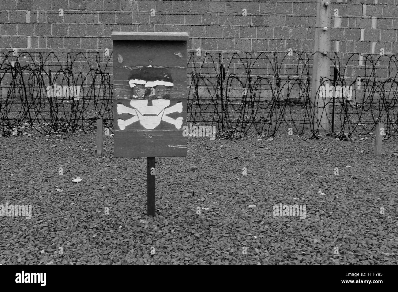 Skull and Crossbone Sign inside Sachsenhausen Concentration Camp Stock ...