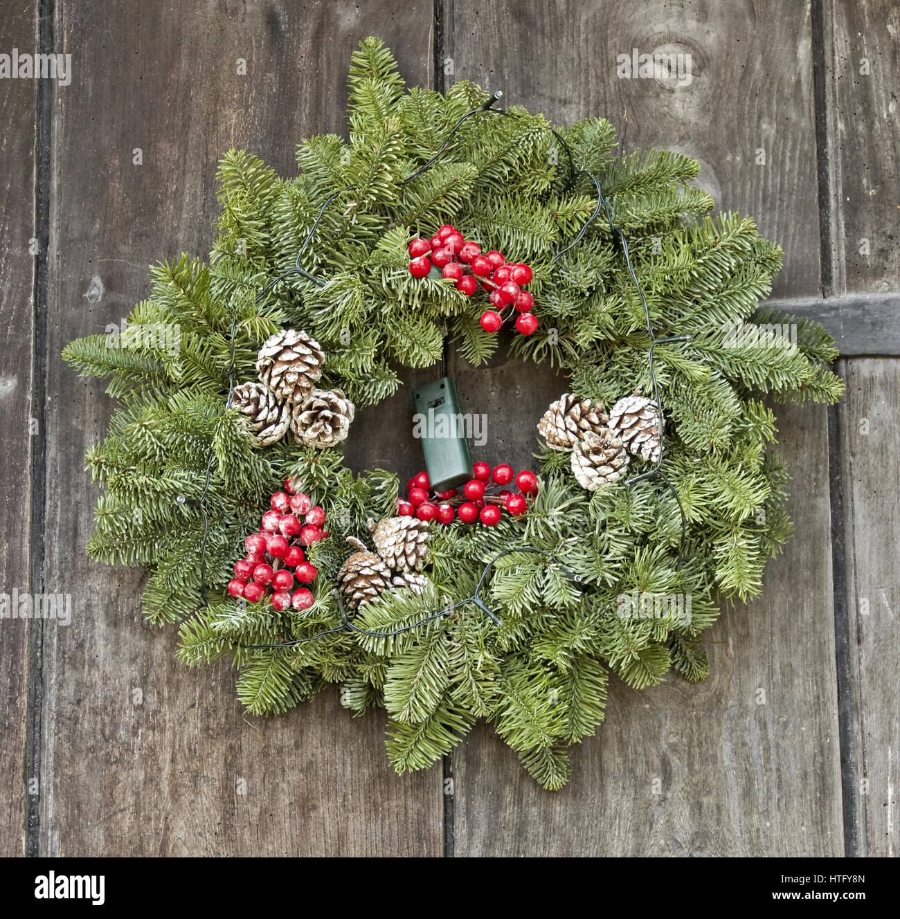 Christmas door wreaths Stock Photo