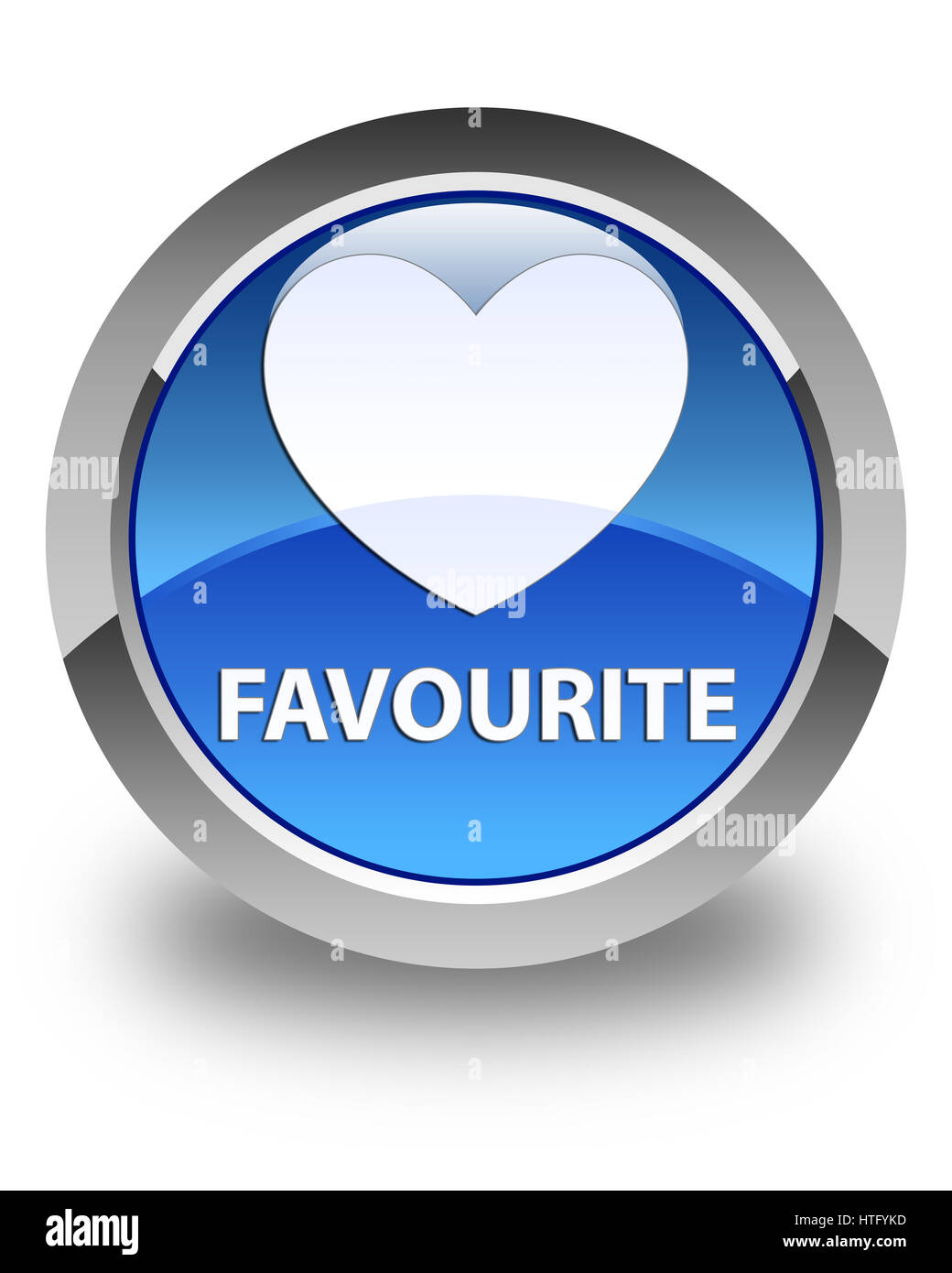 Favourite (heart icon) isolated on glossy blue round button abstract ...