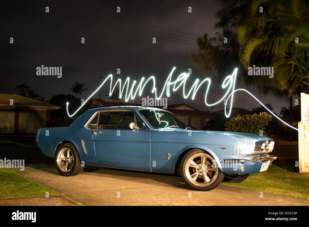 Ford mustang at night hires stock photography and images Alamy
