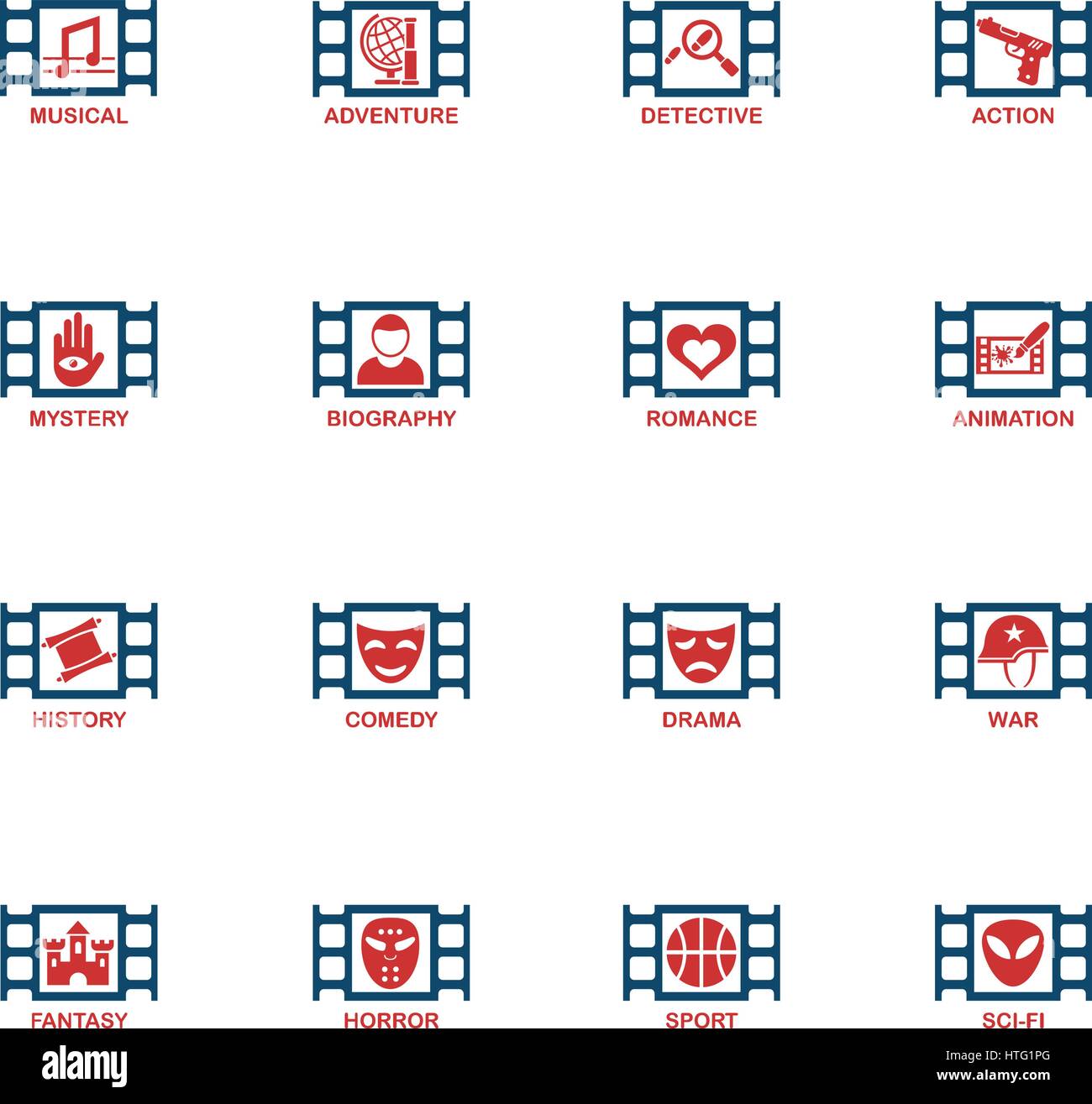 cinema genre web icons for user interface design Stock Vector Image & Art -  Alamy