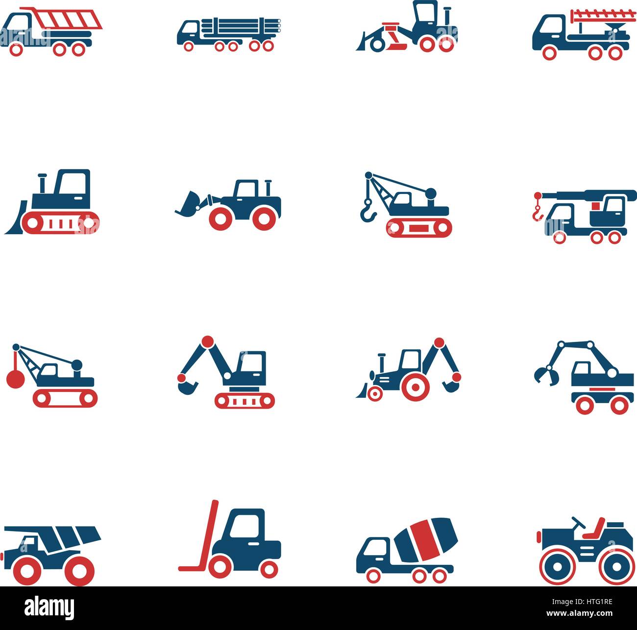 construction machinery web icons for user interface design Stock Vector ...