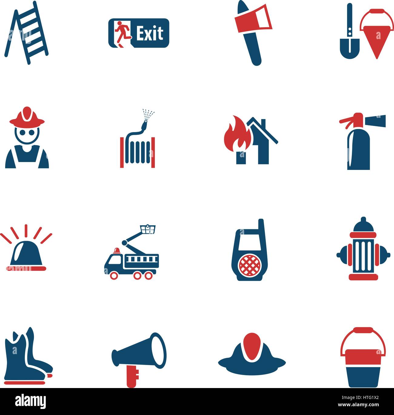 fire brigade web icons for user interface design Stock Vector Image ...