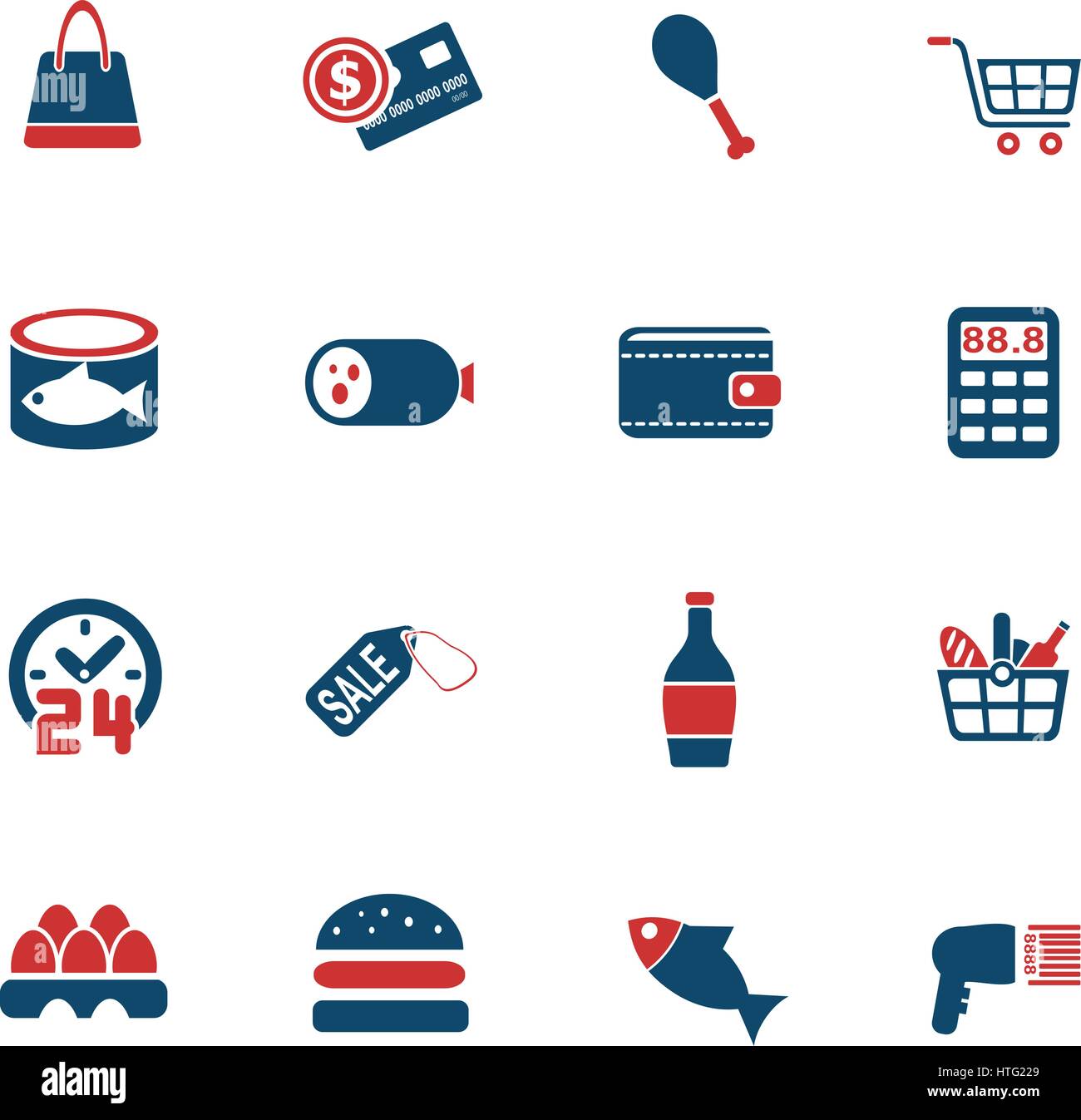 grocery store web icons for user interface design Stock Vector