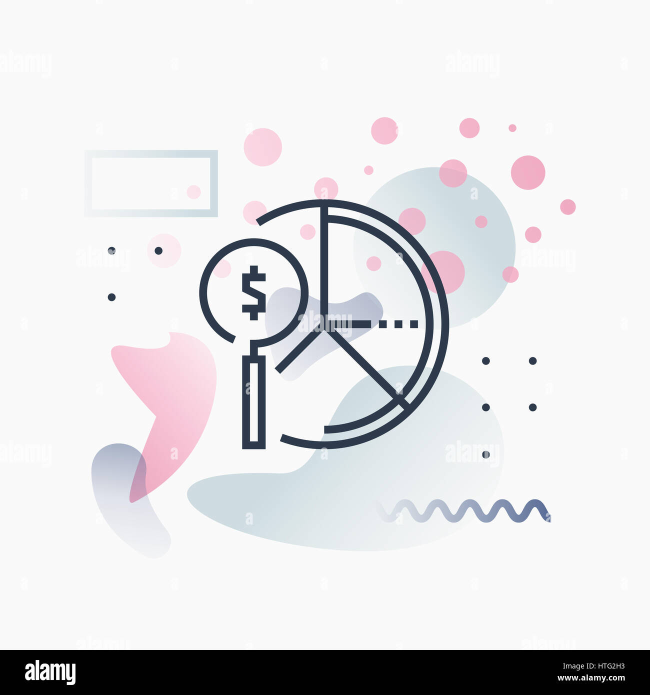 Financial analysis, annual report audit inspection. Abstract illustration concept. Stock Photo