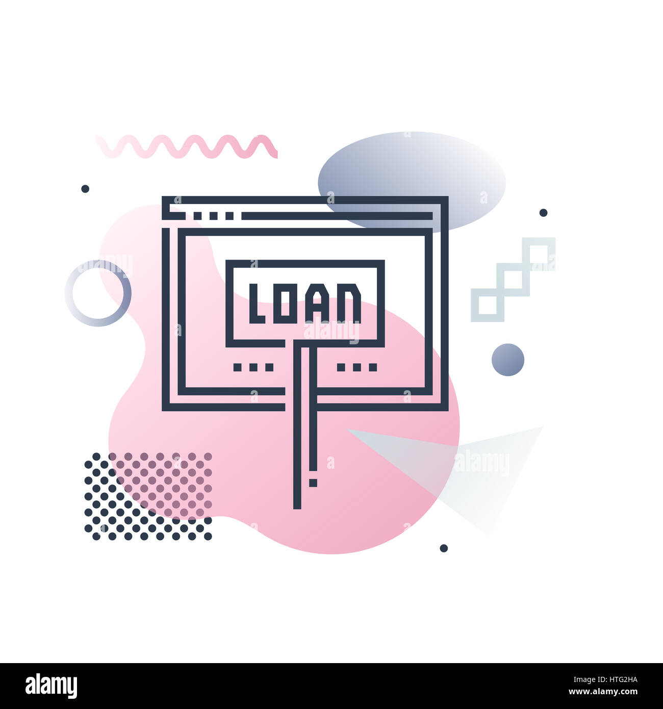 Online loan service, internet website of financial aid. Abstract illustration concept. Stock Photo