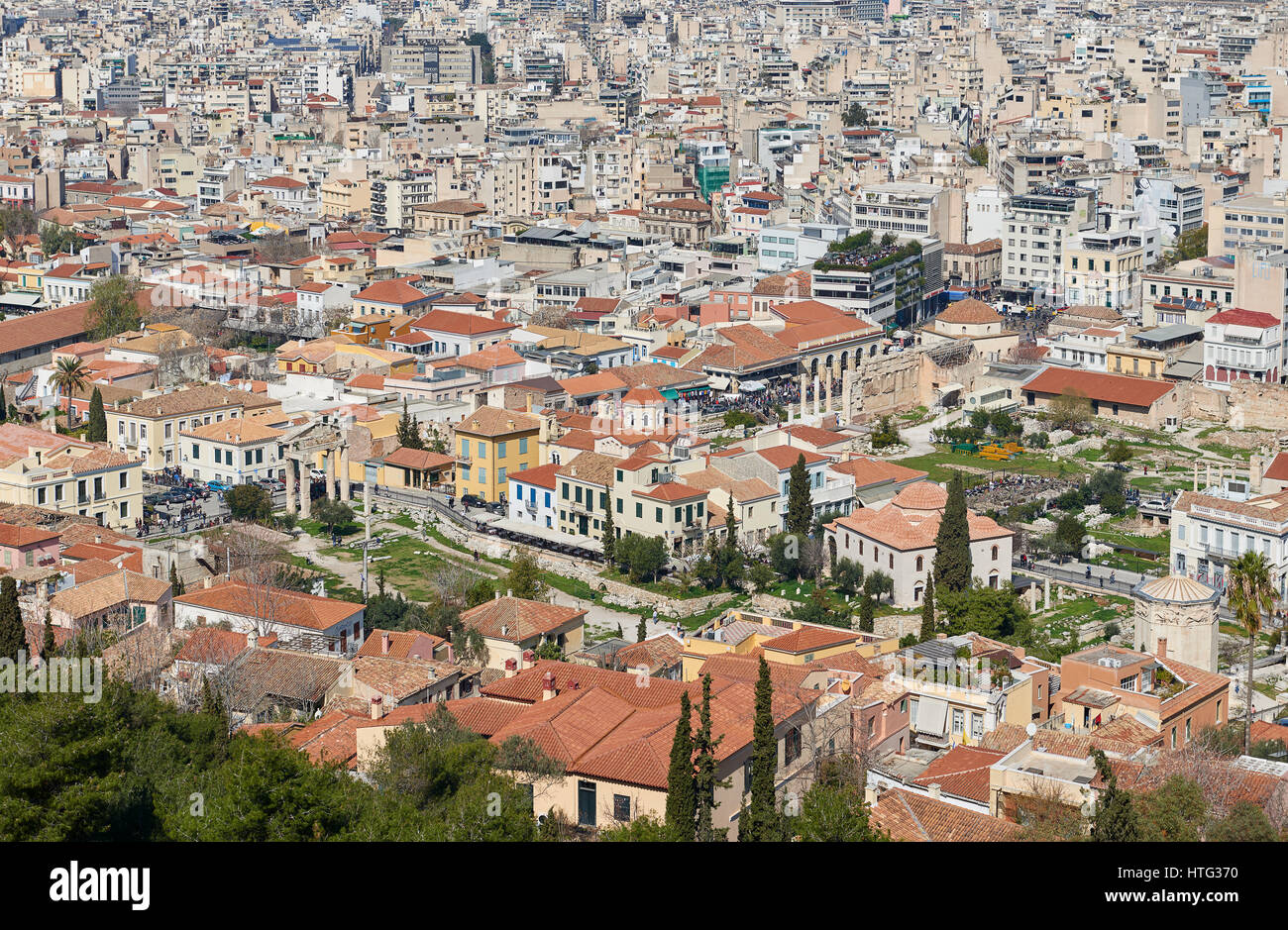 Rooftops of athens , view from Acropolis hill Stock Photo Alamy