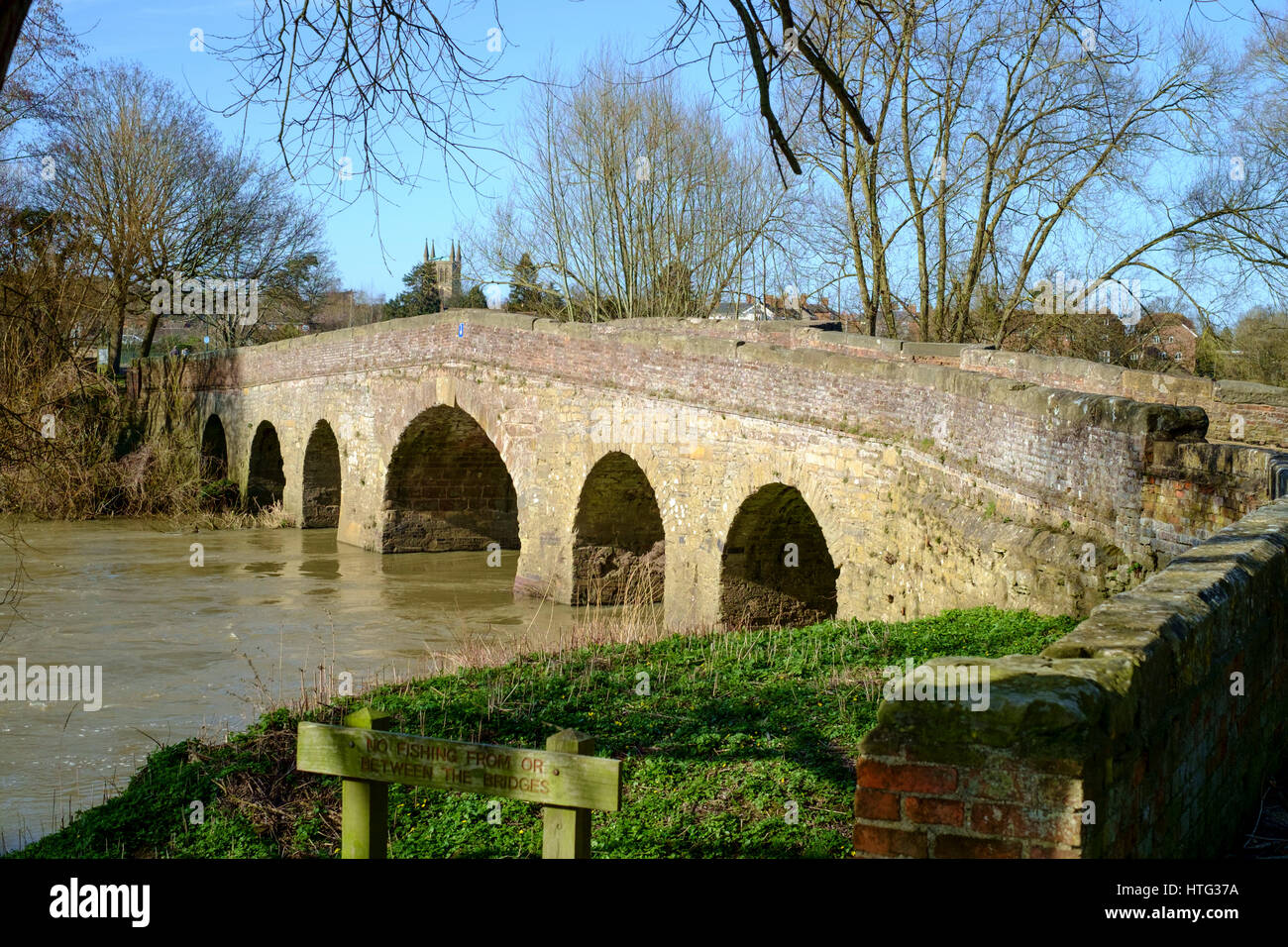 The old Bridges at Pershore England UK Stock Photo Alamy