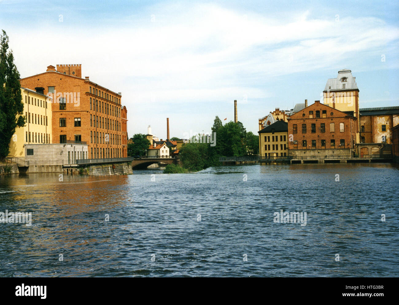 NORRKÖPING Östergotland Old textile industrtial area along the River Motala in the center of town 2009 Stock Photo