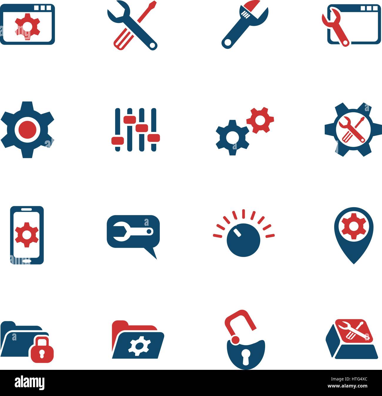 settings web icons for user interface design Stock Vector Image & Art ...