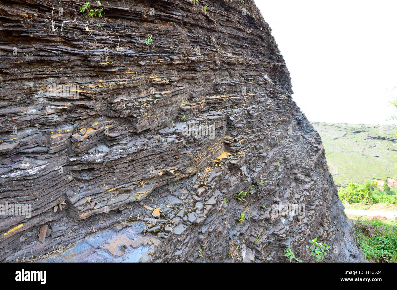 Layers of iron ore deposits found in the mullayanagiri mountain ranges in Chikmagalur, Karnataka