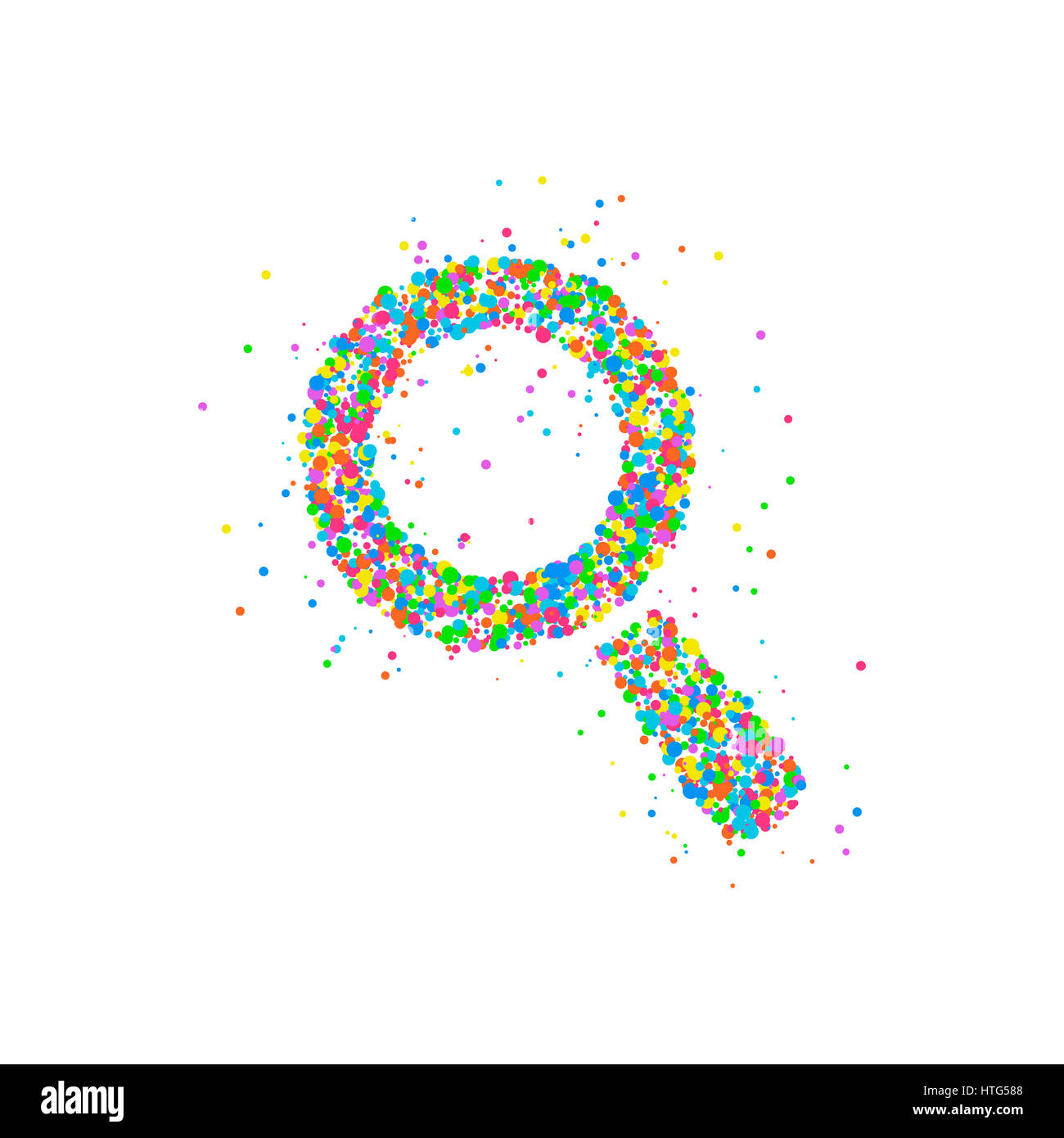 Icon of magnifying glass multicolored circles. Photo illustration Stock ...