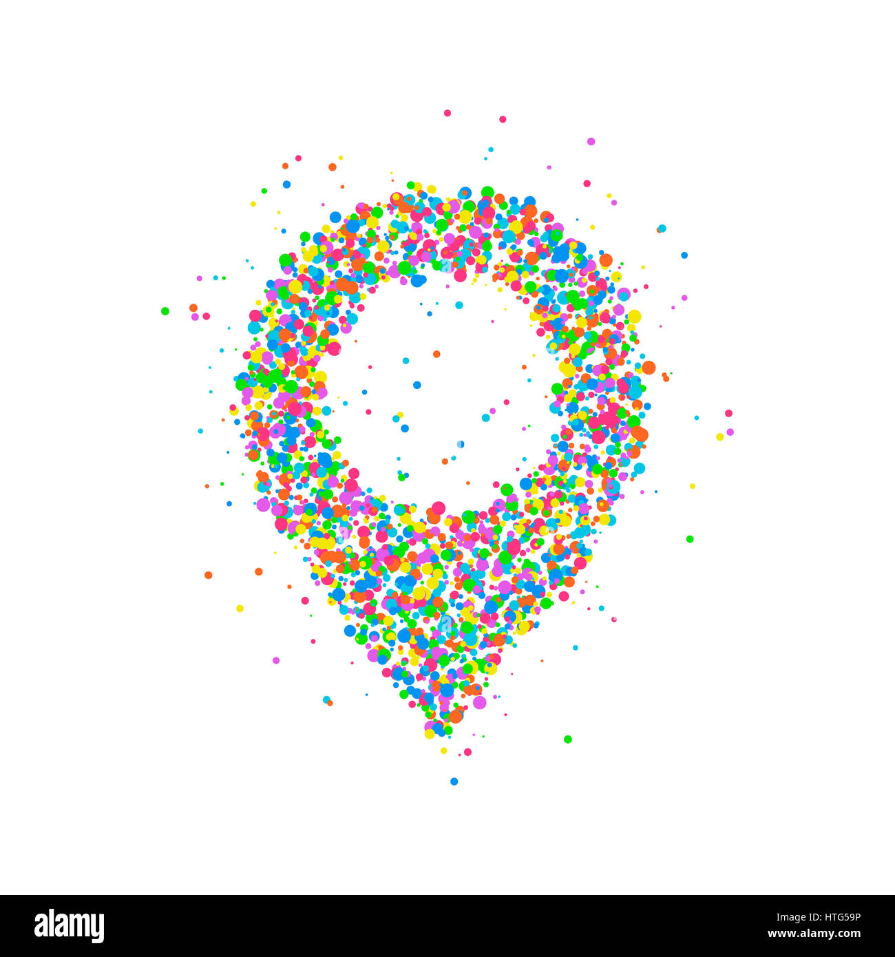 Pin icon of multicolored circles. Photo illustration Stock Photo - Alamy