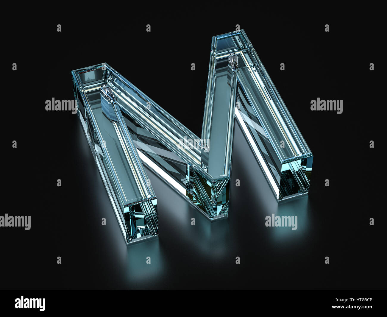Glass letter M on a black background. 3D illustration Stock Photo - Alamy