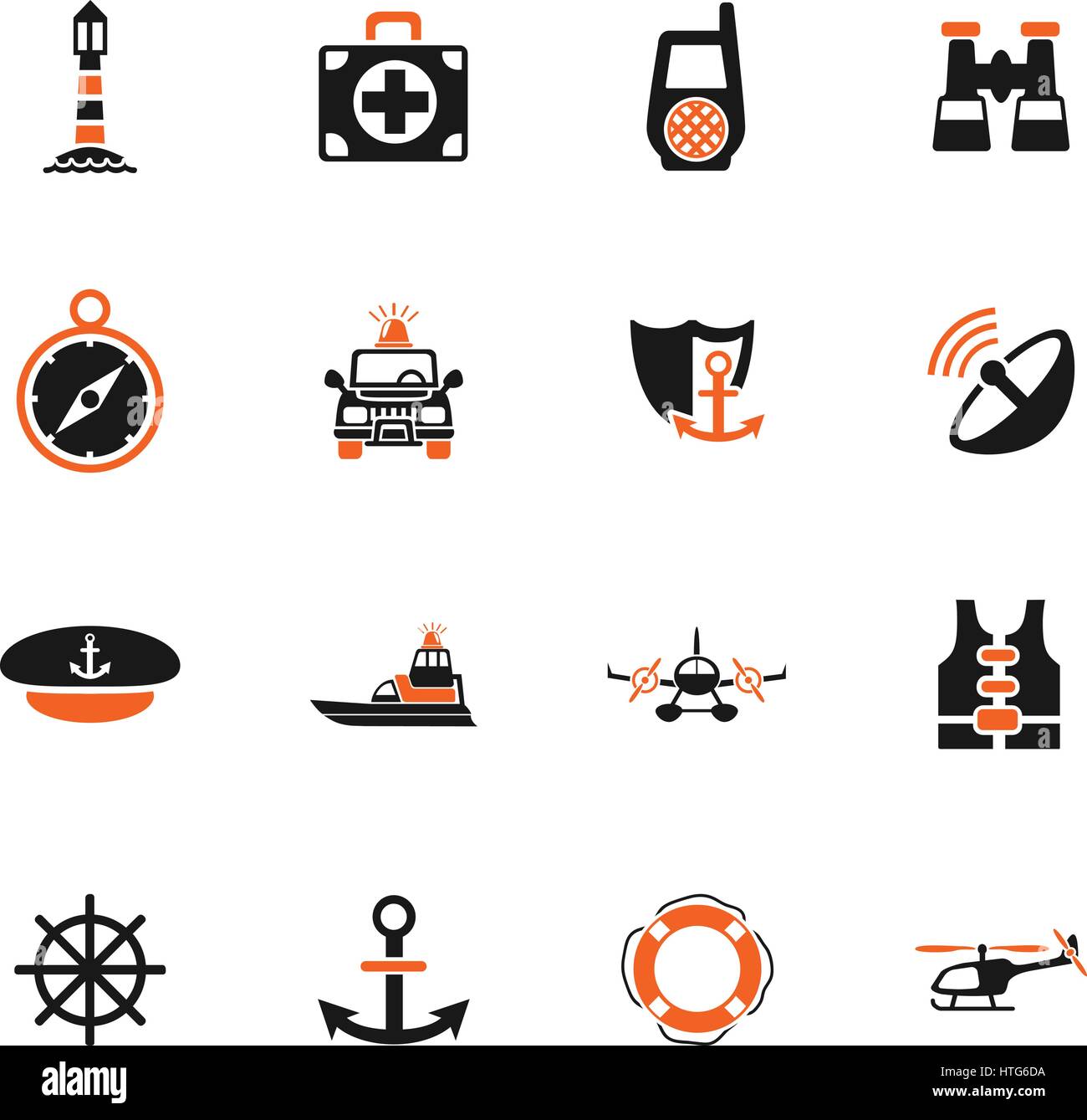 coastguard web icons for user interface design Stock Vector