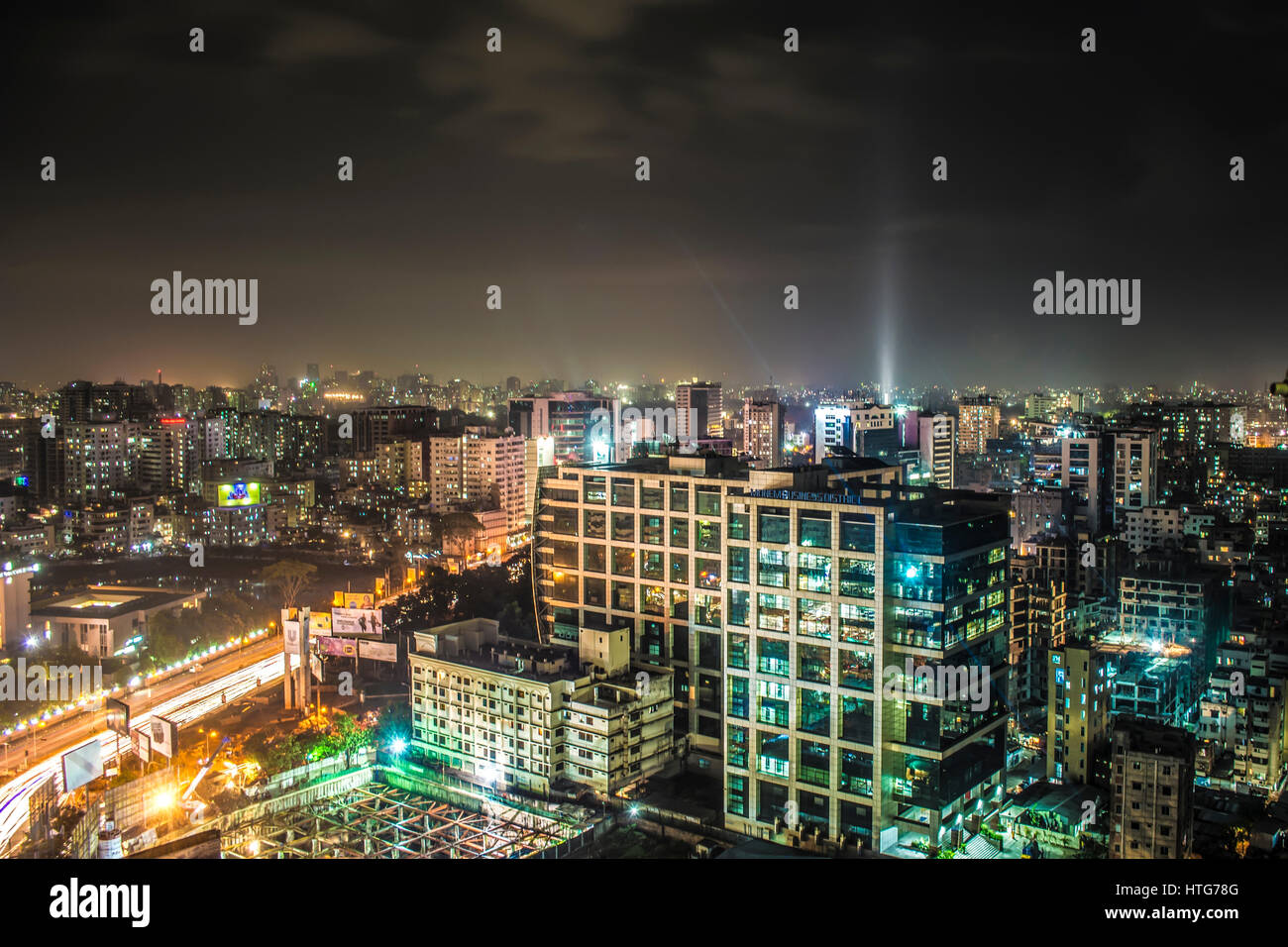Dhaka City Lights Stock Photo