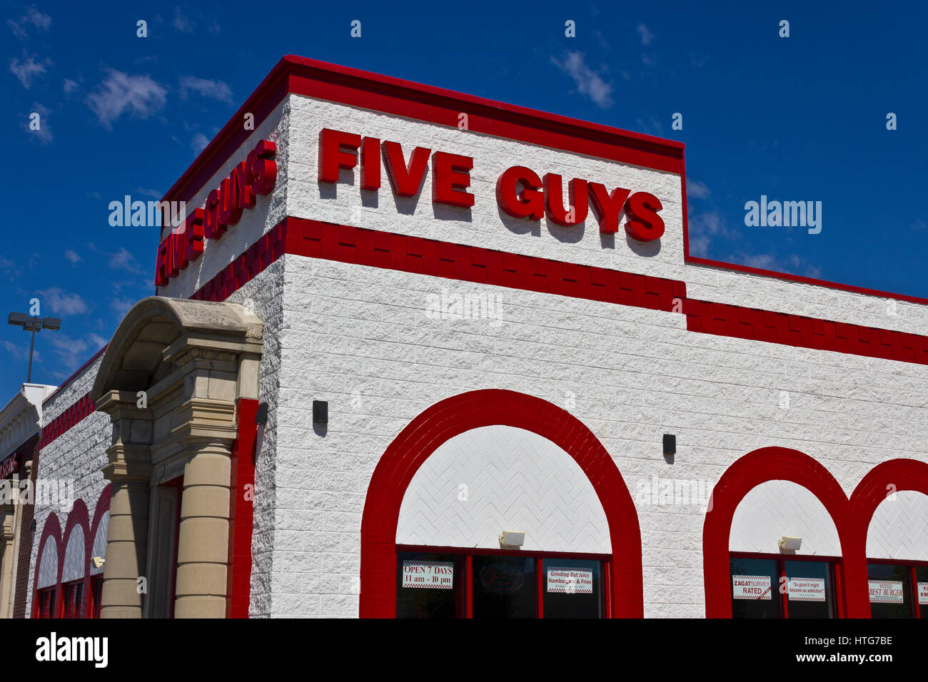 Indianapolis - Circa June 2016: Five Guys Restaurant. Five Guys is a Fast Casual Restaurant Chain in the US and Canada II Stock Photo