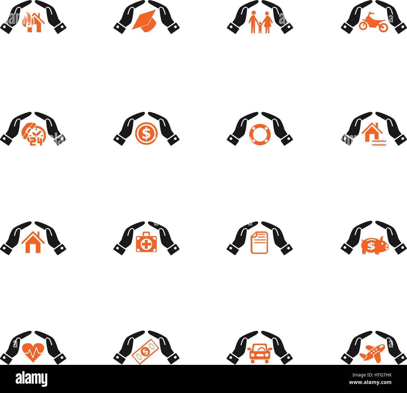 insurance hand web icons for user interface design Stock Vector Image ...