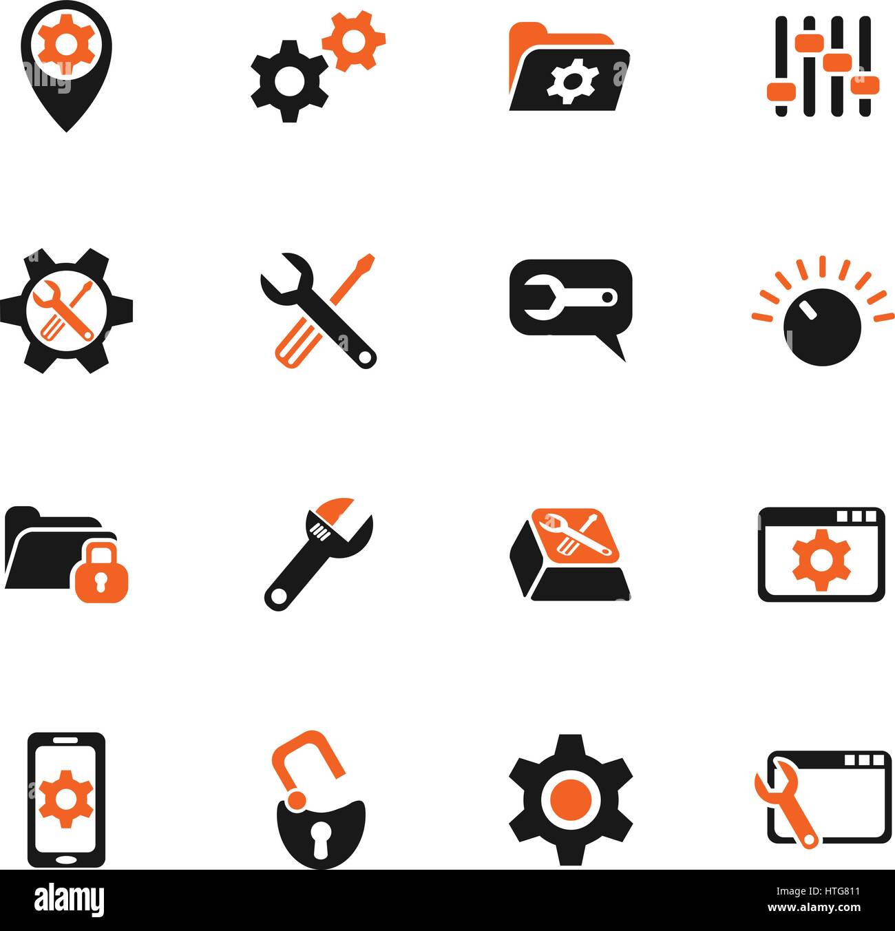 settings web icons for user interface design Stock Vector Image & Art ...