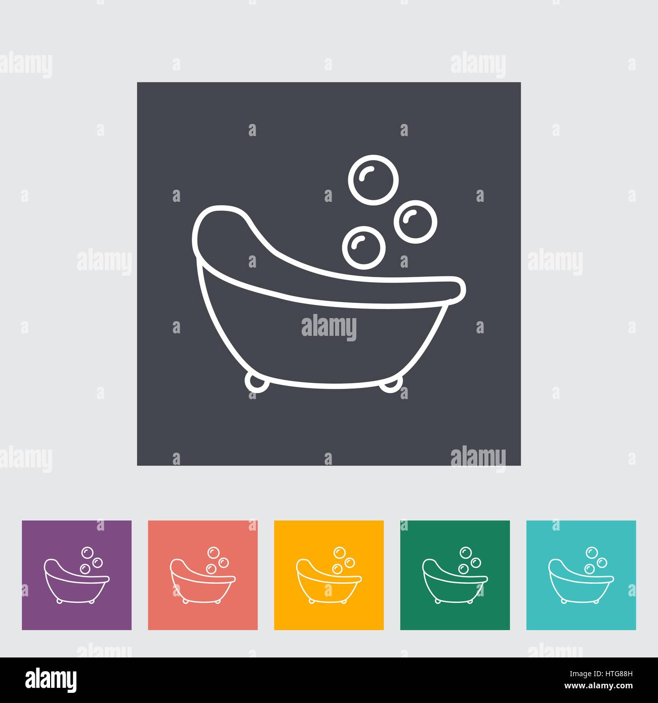 Bath thin line flat vector related icon set for web and mobile applications. It can be used as - logo, pictogram, icon, infographic element. Vector Il Stock Vector