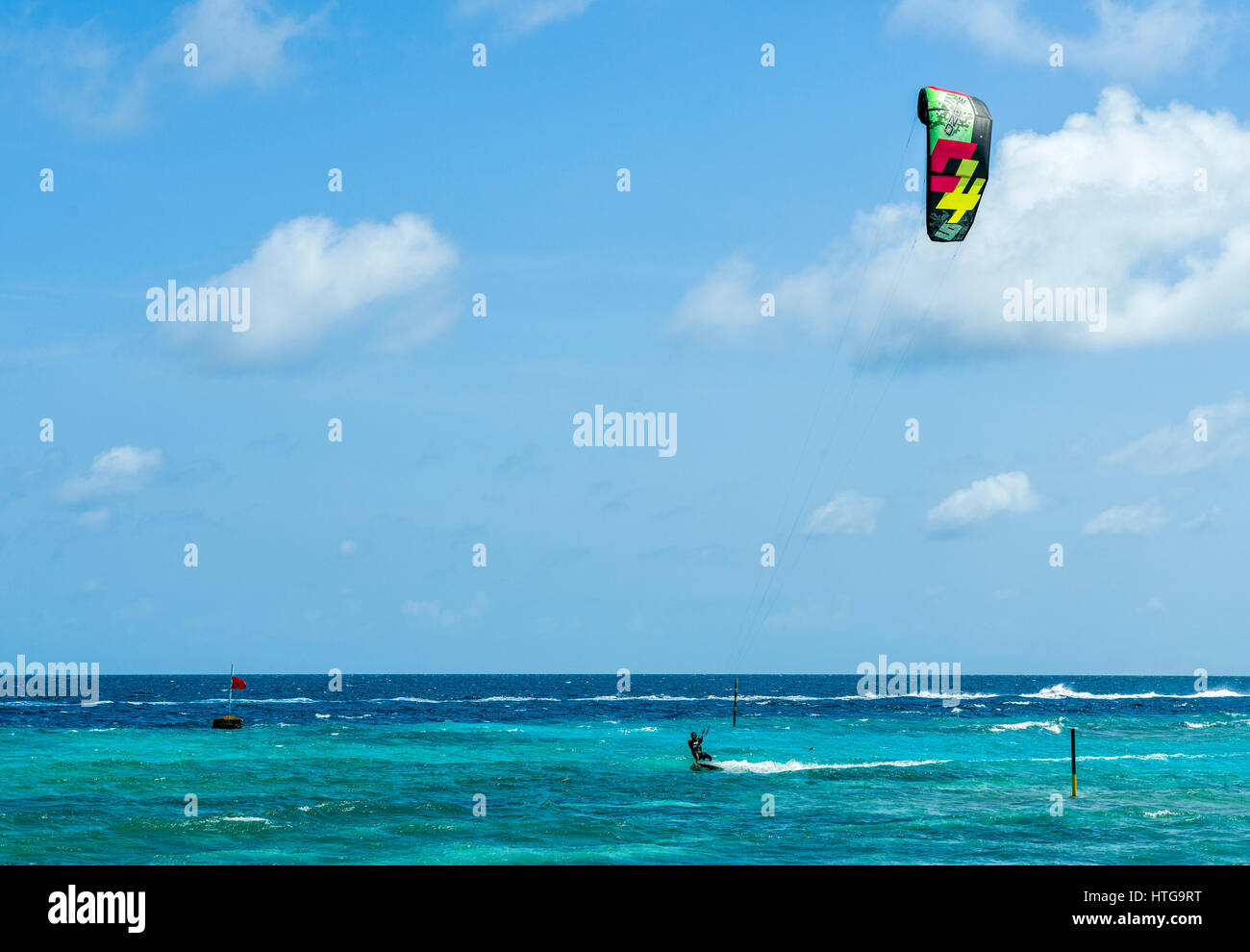 Kitesurfer on Maafushi Island, Maldives Stock Photo
